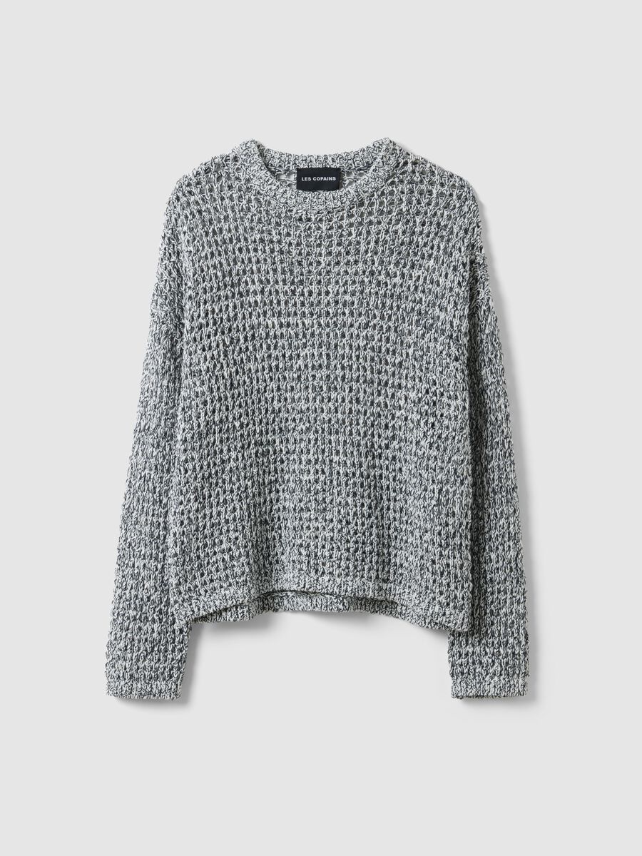 Multicolour cotton blend pullover regular fit with knitted design_4