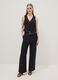 Black linen-blend slim-fit waistcoat with buttons_1
