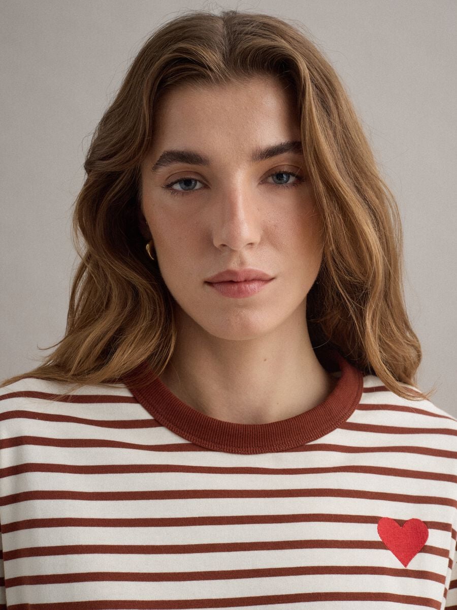 Multicolour Striped Pure Cotton Relaxed Fit Jumper with Heart_1