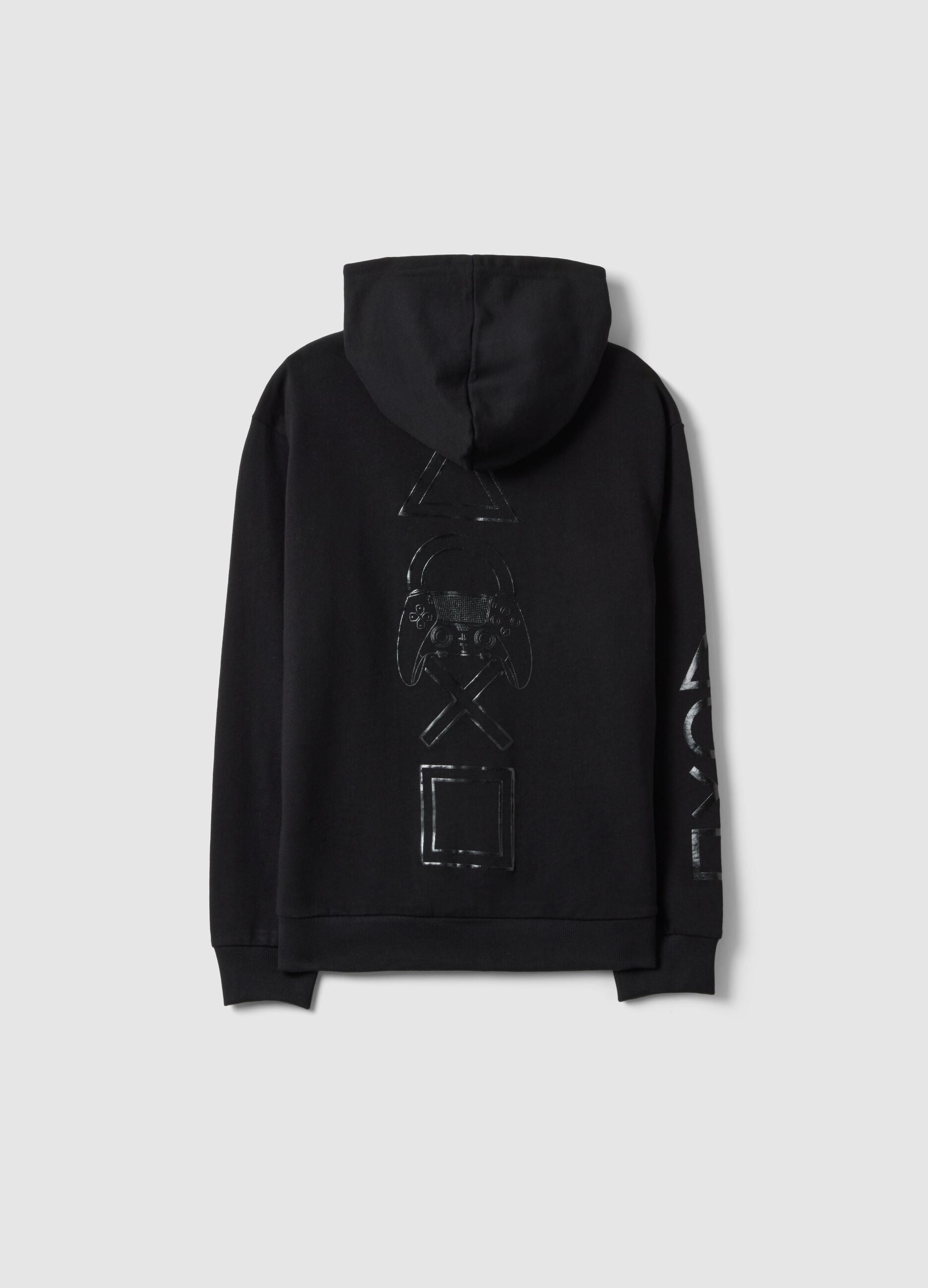 Black pure cotton hoodie for boys