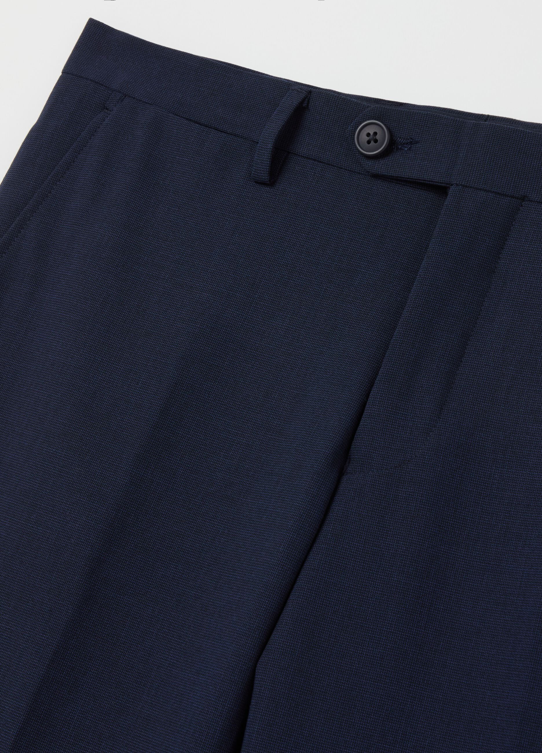 Slim-fit trousers with micro weave