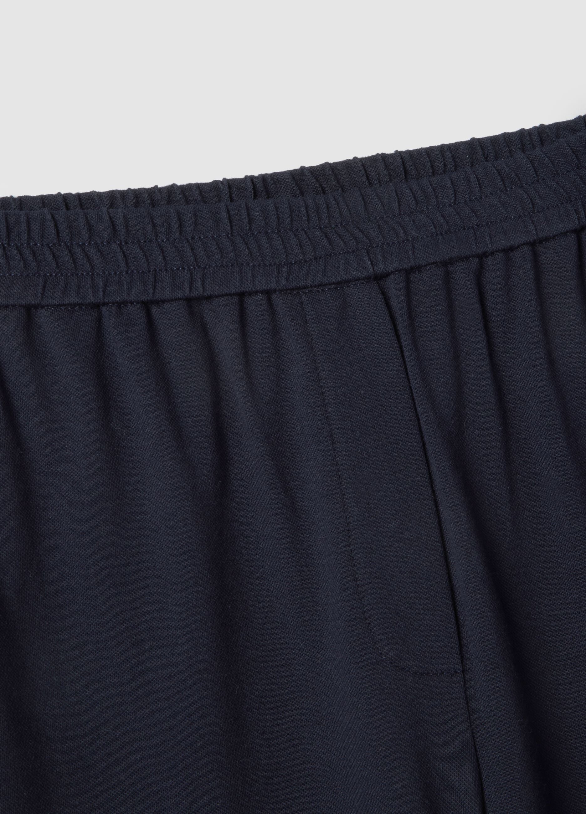 Blue stretch cotton trousers with regular fit