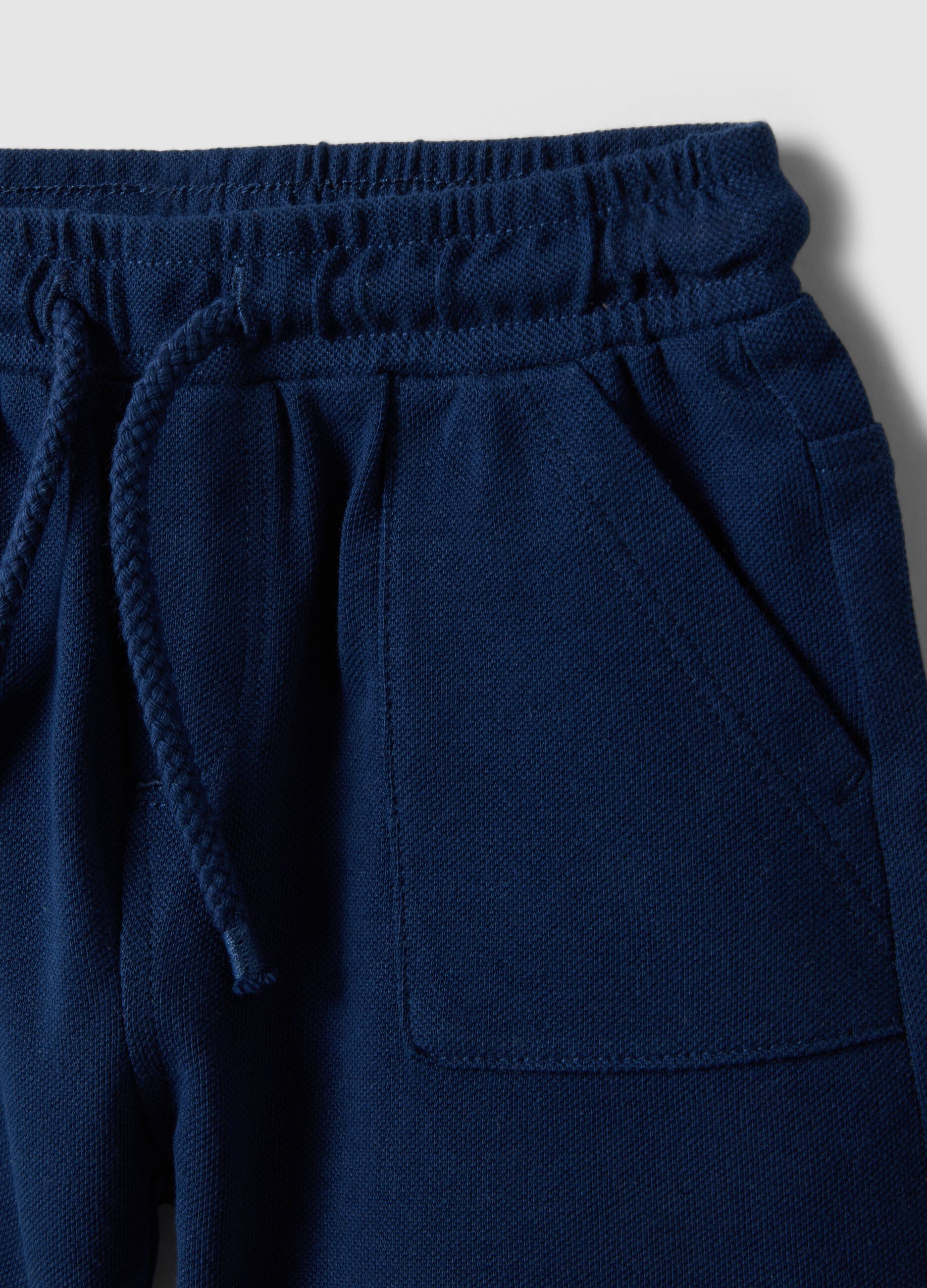 Boys' regular fit pure cotton blue shorts