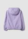 Purple hooded rain jacket with zip for girls_1