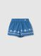 Cotton shorts with floral embroidery_0