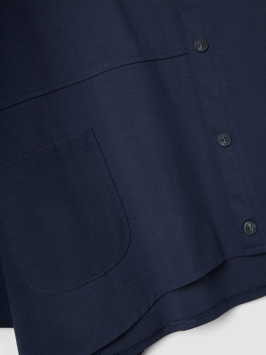 Blue stretch-cotton button-up blouse, regular fit_5