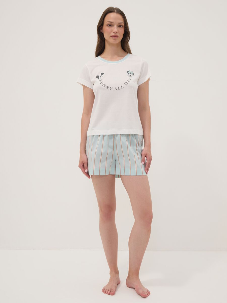 White organic cotton Mickey Mouse print pyjama T-shirt_1