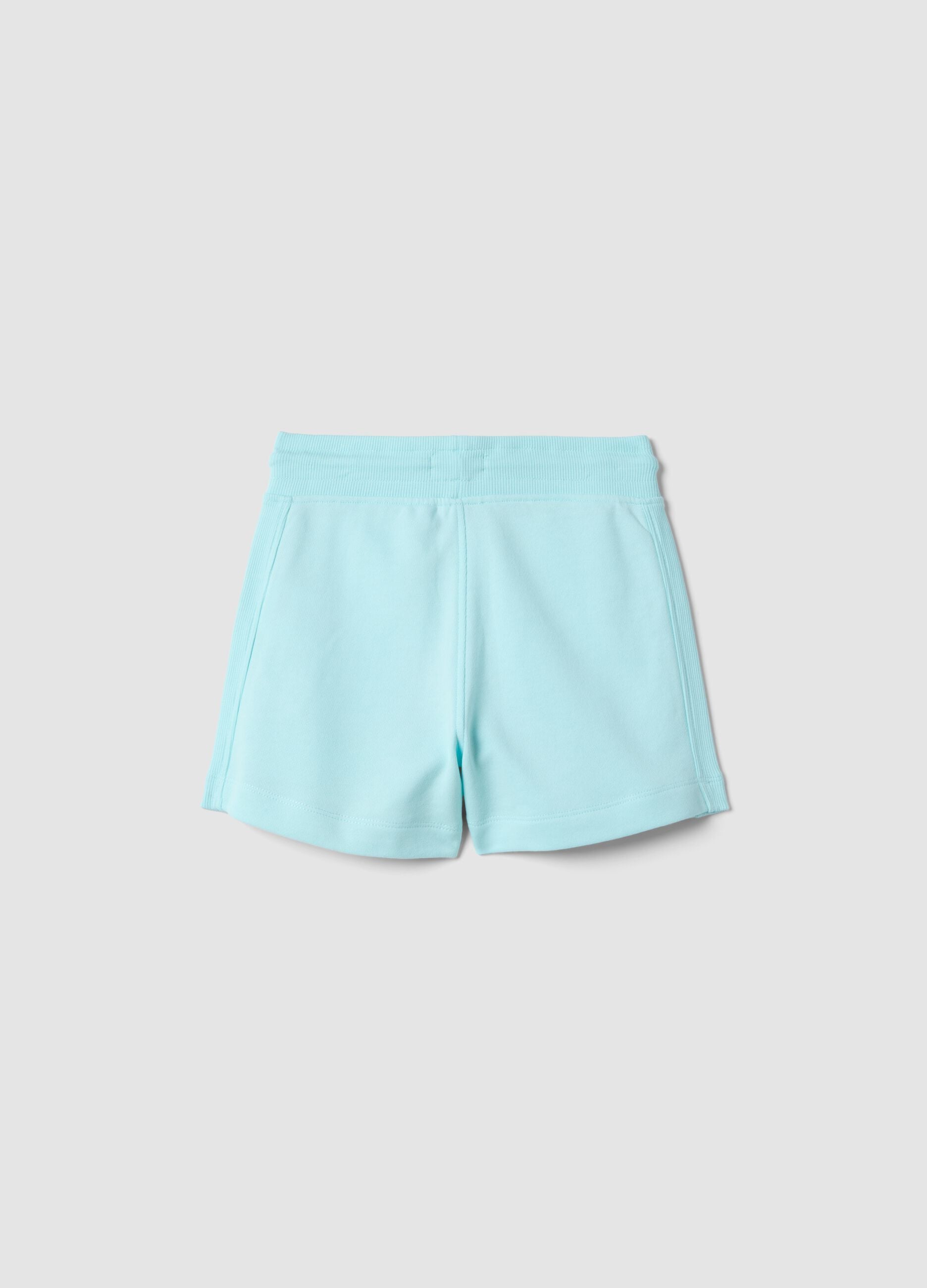 Girls&rsquo; light blue pure cotton regular-fit shorts