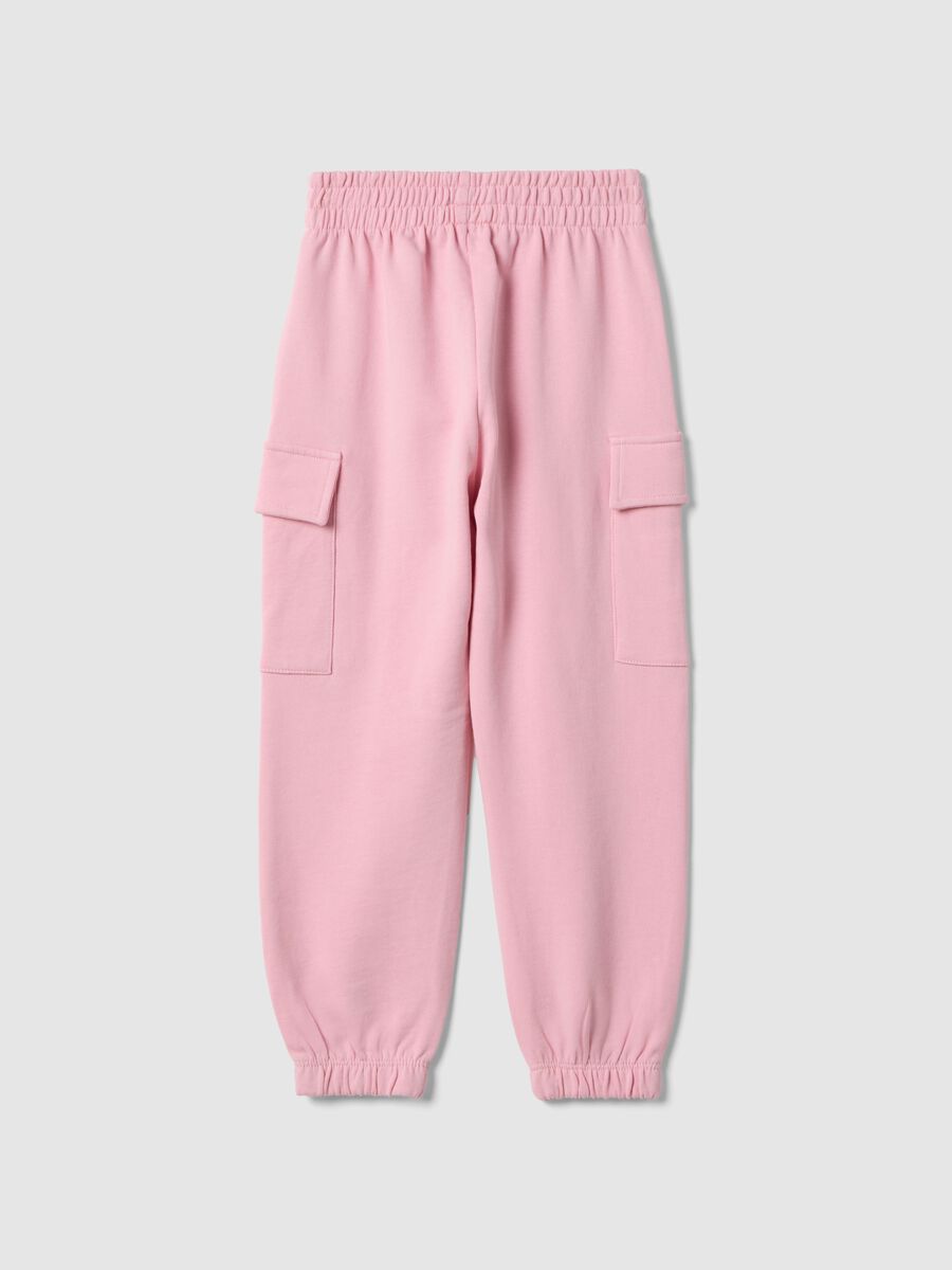 Girls' regular fit pure cotton pink cargo trousers_1