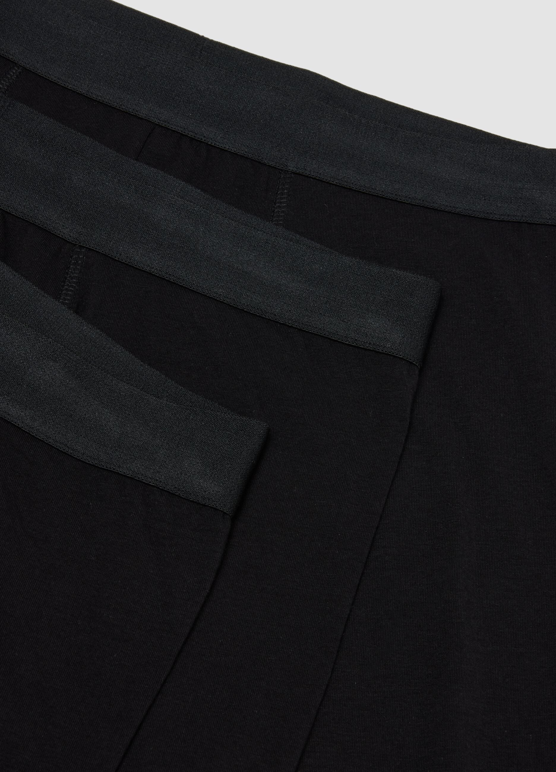3-pack of black mid-length organic cotton boxers