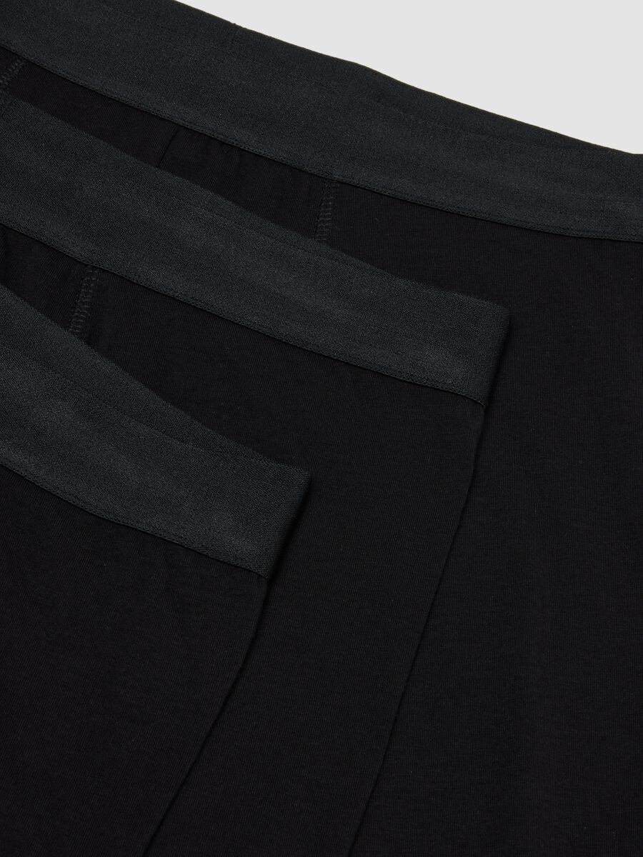 Tripack di boxer midi neri in cotone organico_5