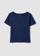 Blue pure cotton short-sleeve T-shirt_4