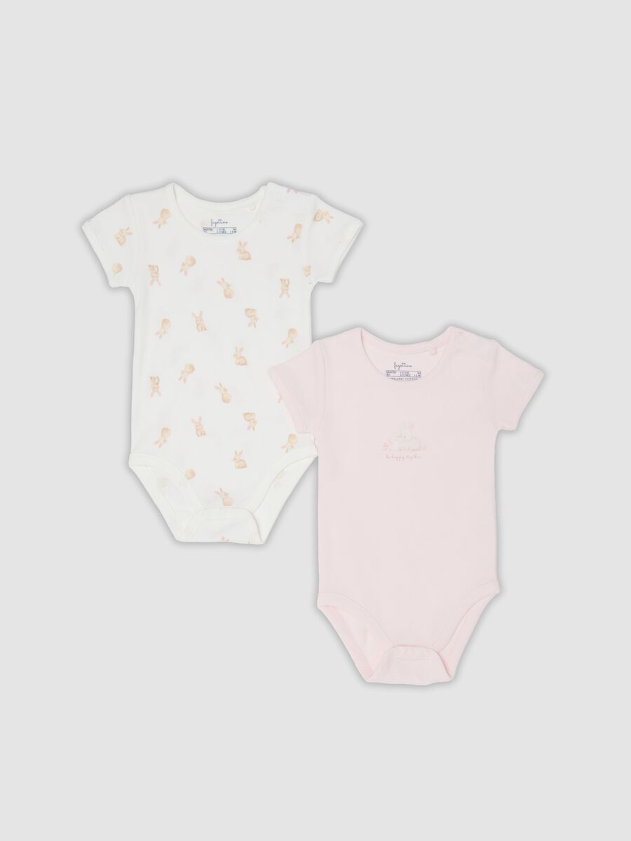 2-pack of pink and white organic cotton short-sleeve bodysuits for baby girls_0