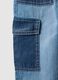 Multicoloured pure cotton denim cargo joggers for children with relaxed fit_3