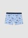 Blue organic cotton midi boxer shorts with gaming print, regular fit, for boys_1