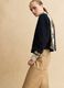 Blue viscose blend blazer in regular fit with gold buttons_0