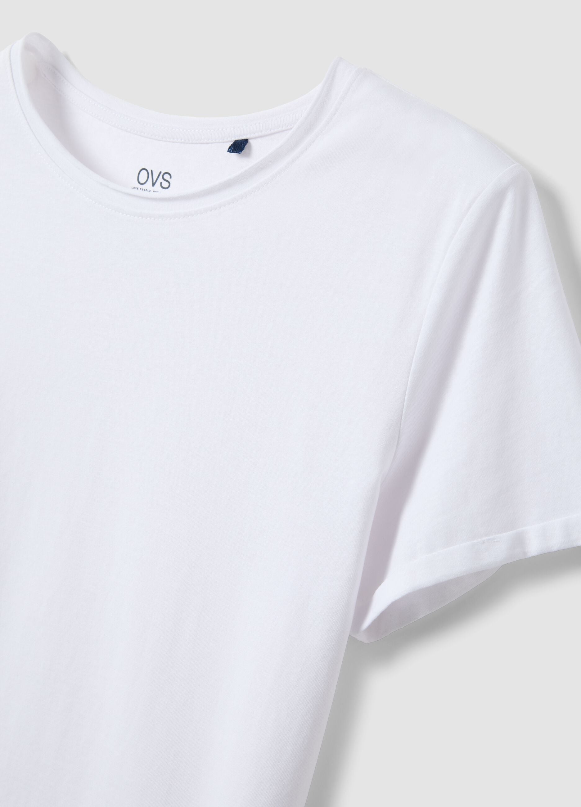 White short sleeve pure cotton regular fit T-shirt
