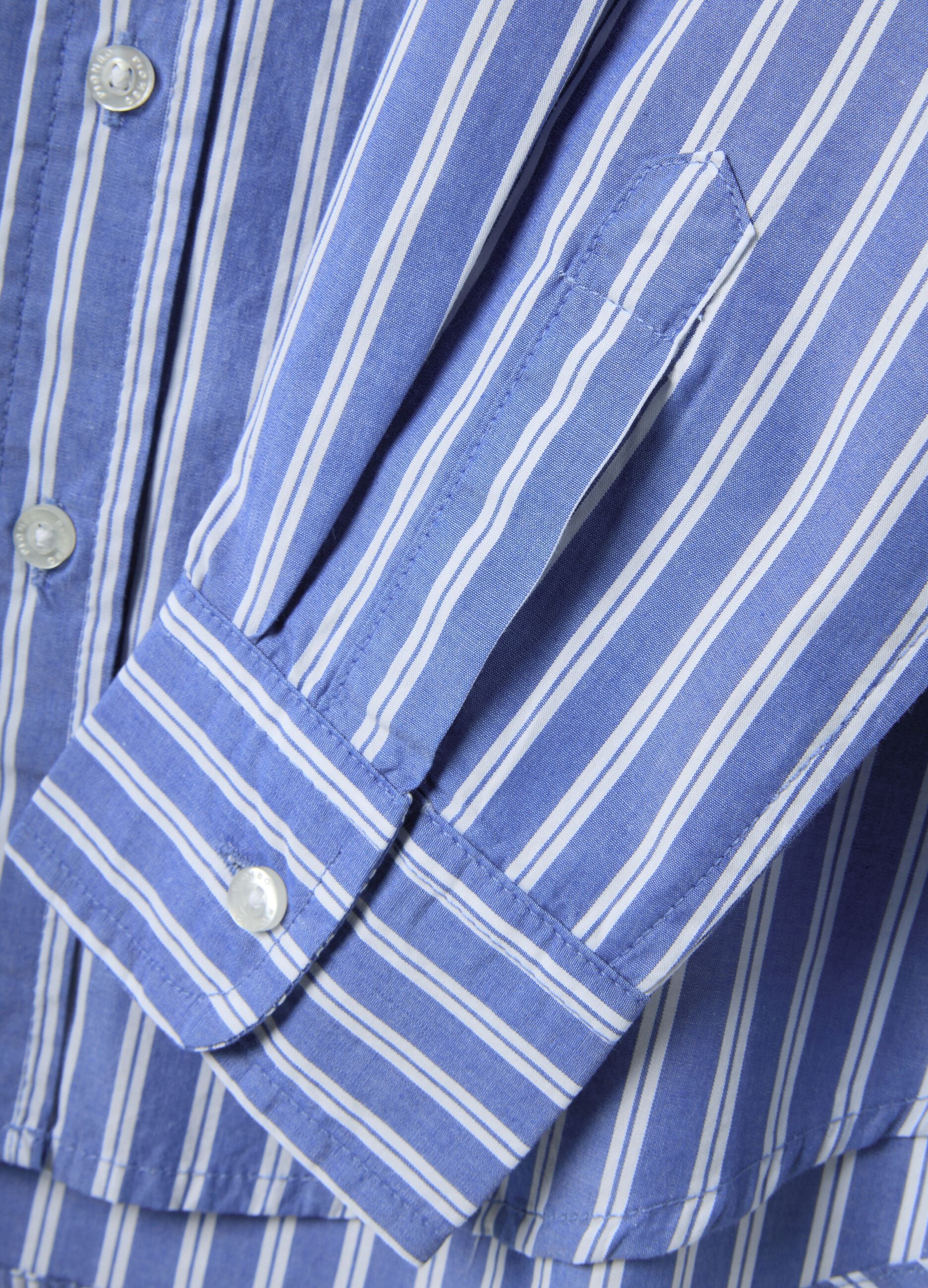 Multicoloured striped pure cotton shirt, regular fit