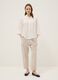White viscose-blend blouse, regular fit, with Mandarin collar_1
