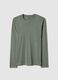 Green long-sleeved T-shirt in pure cotton with regular fit_4