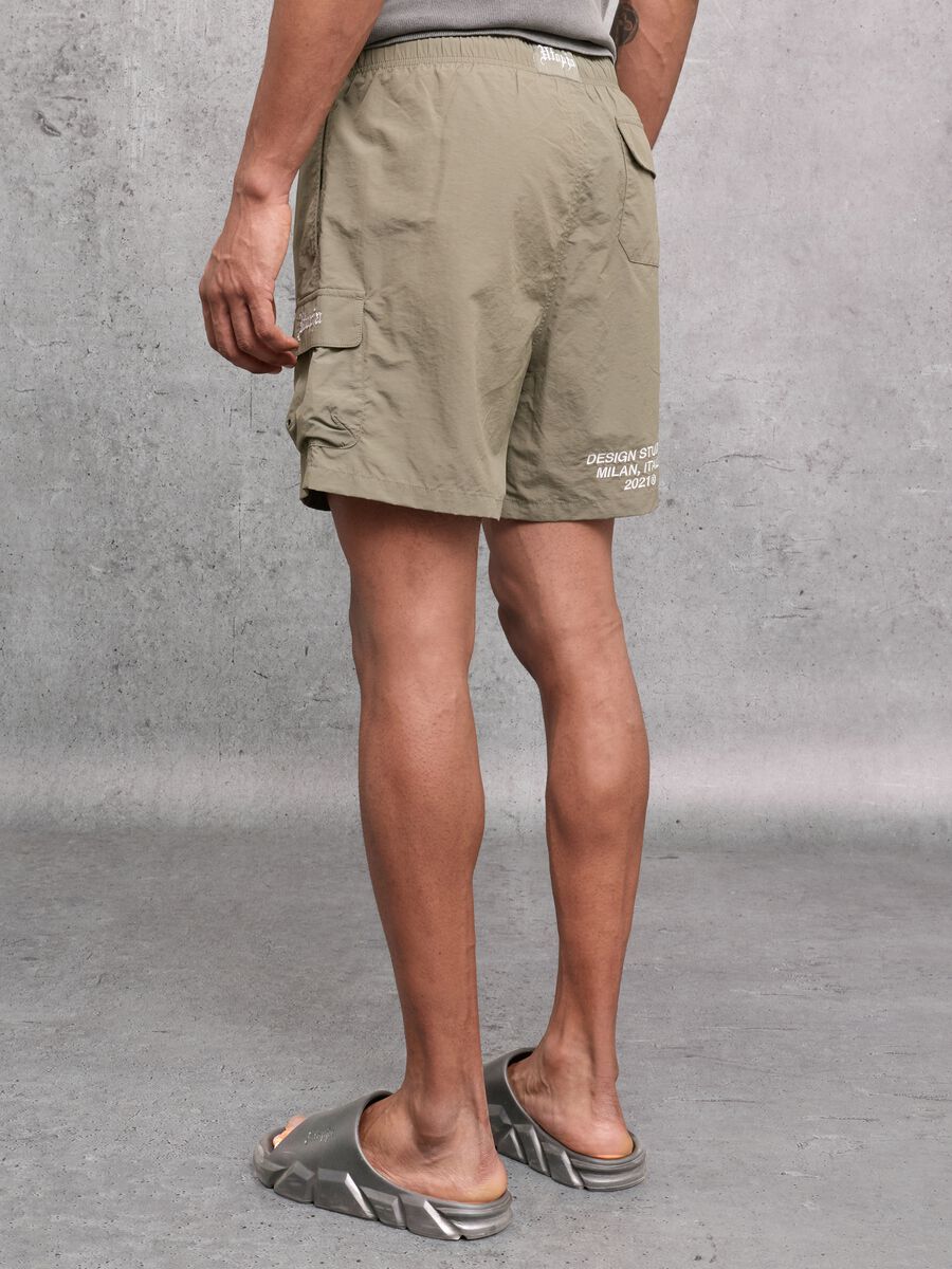 Cargo Swim Shorts Military Green_3