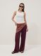 Purple pure viscose trousers with drawstring, relaxed fit_0