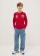 Boys' regular fit blue cotton blend jeans with cargo pockets_0