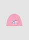 Girls&rsquo; Pink Stretch Cotton Jersey Hat with Lilo & Stitch Print_0