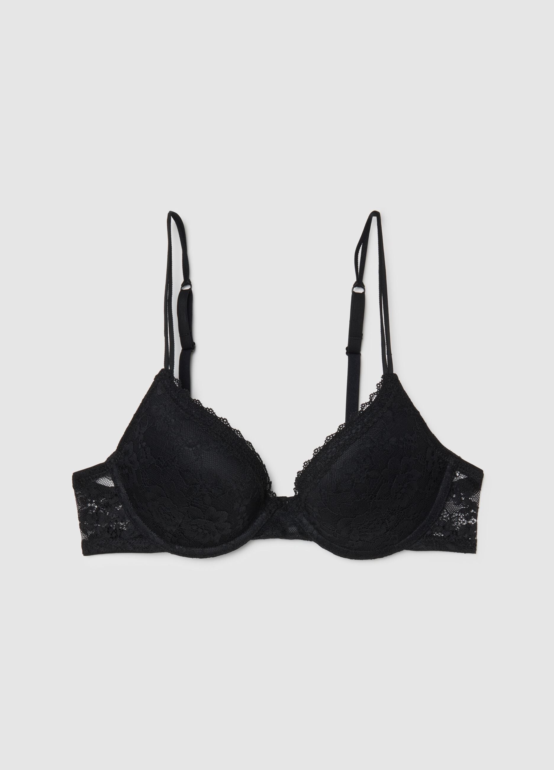 Black Lace Bra with Padding