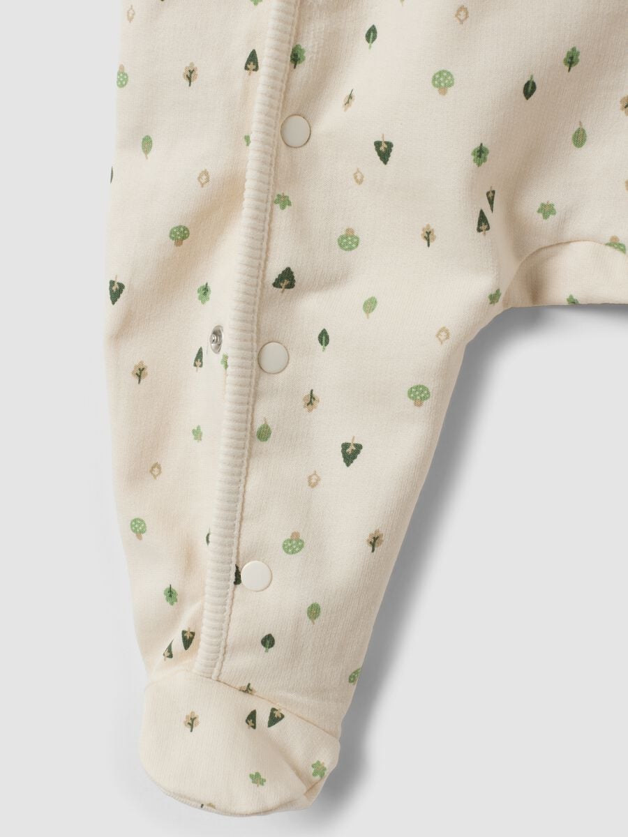 White organic cotton babygrow with print for newborns_3