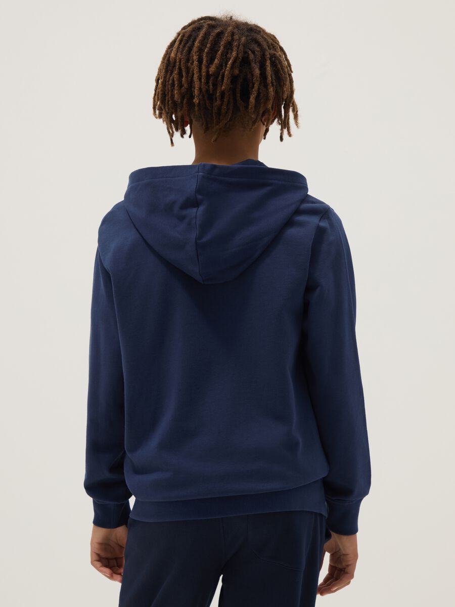 Blue regular fit cotton hoodie for boys_1