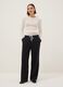 White cotton viscose blend knitted sweater with regular fit_1