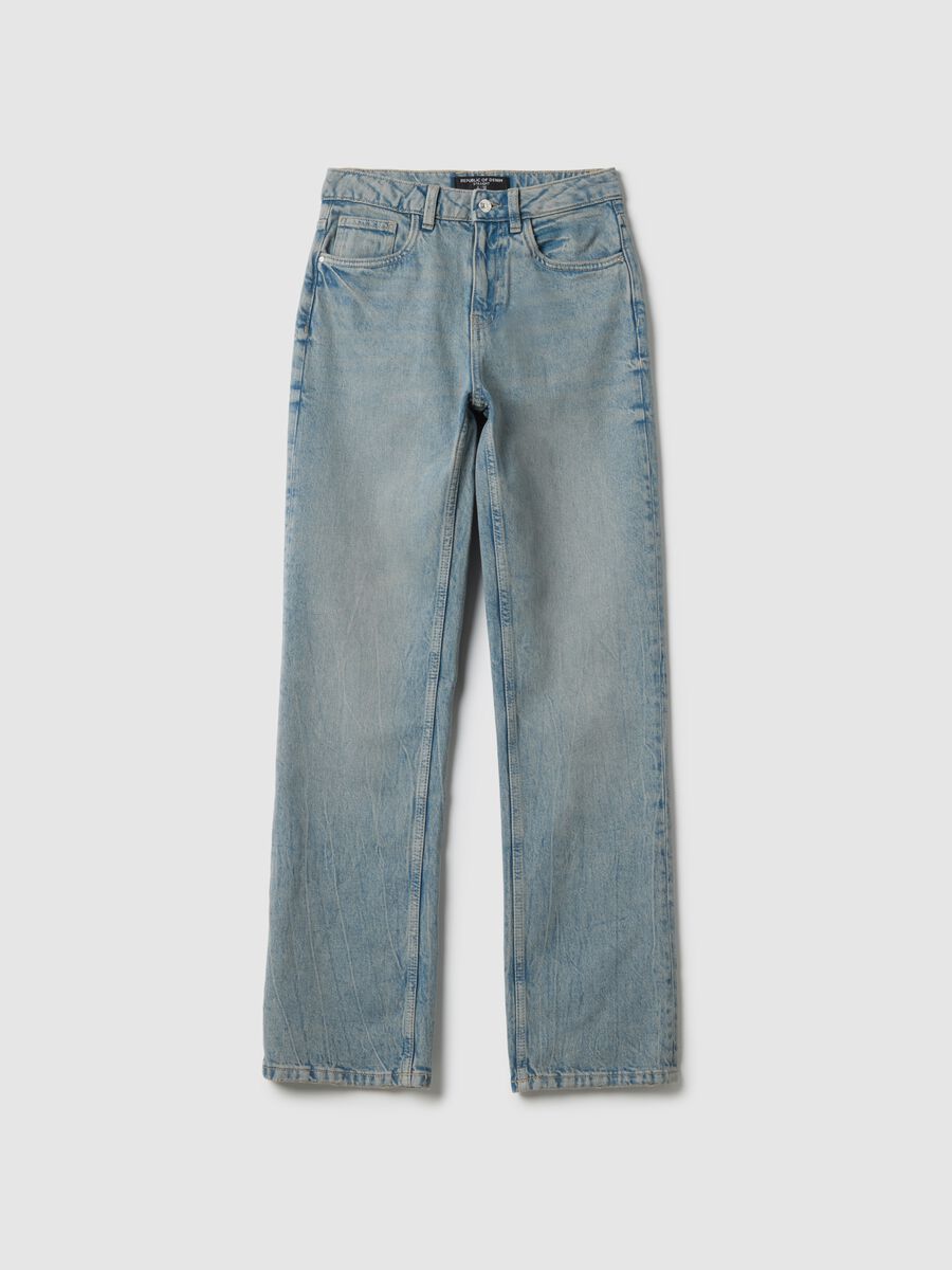 Pure Cotton Blue Straight Fit Jeans_4