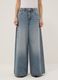 Pure Cotton Blue Wide Leg Denim Jeans_2