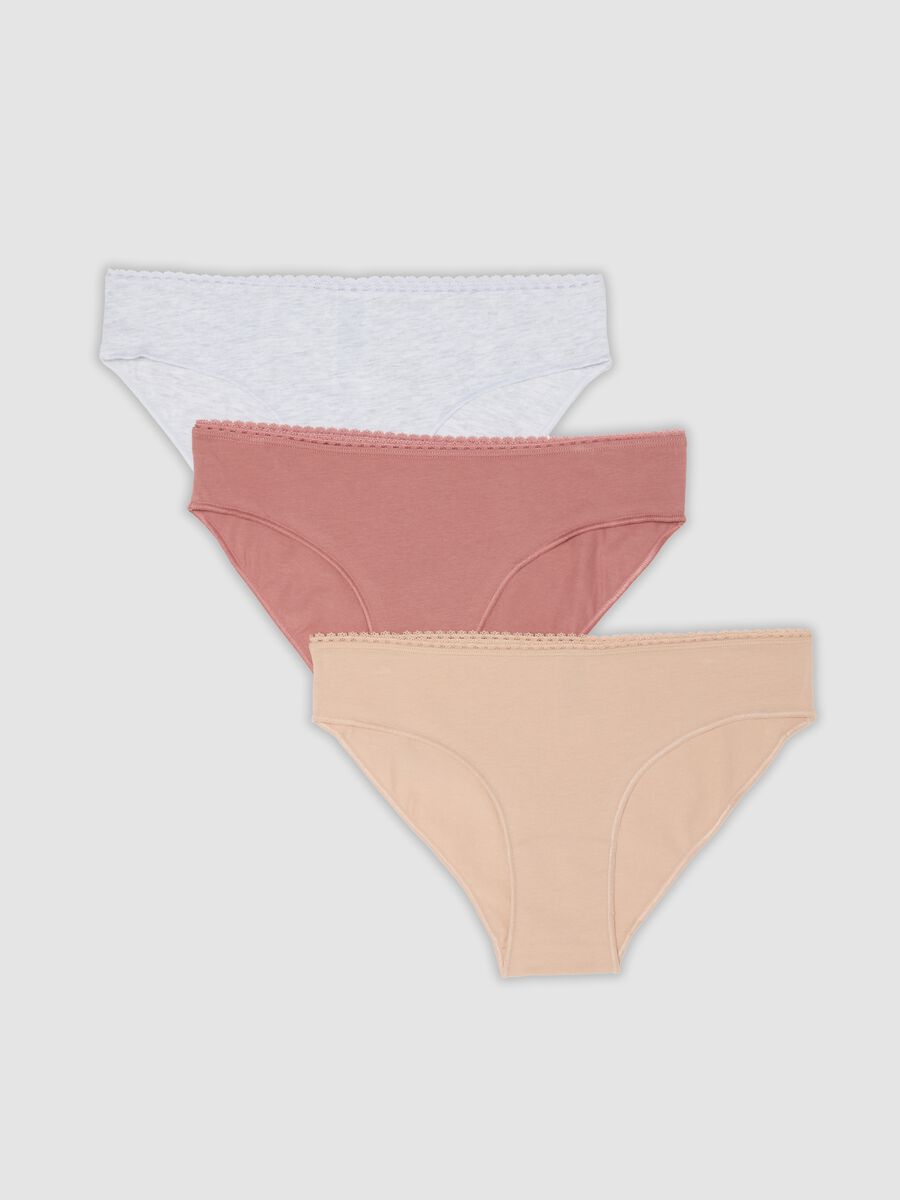 Three-pack of multicolour stretch organic cotton-blend briefs_0