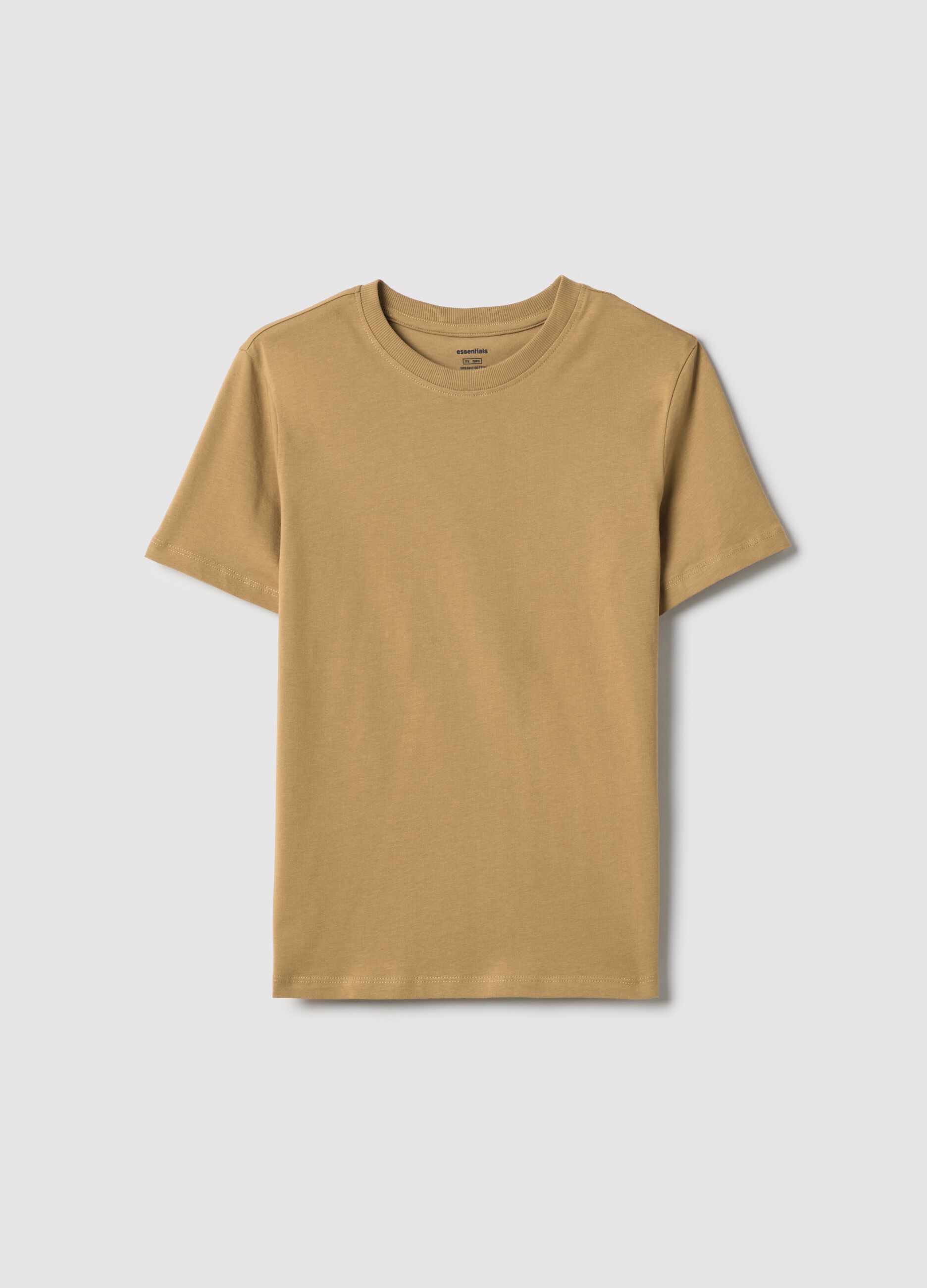 Brown pure cotton regular fit T-shirt