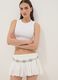 White cropped stretch-cotton tank top_0
