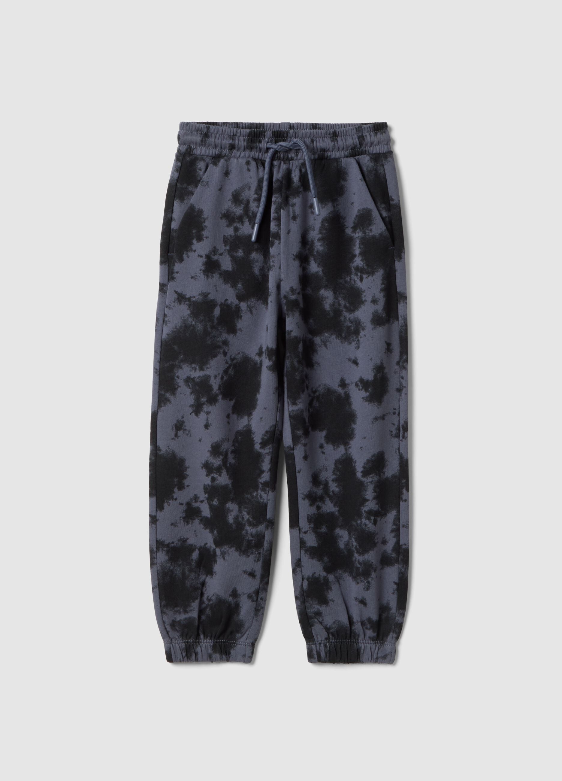 Kids' Regular Fit Multicolour Pure Cotton Tie-Dye Trousers