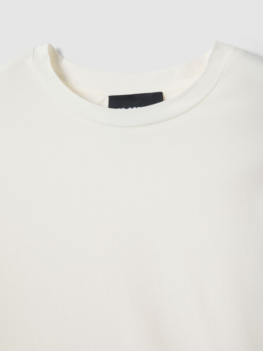 White short-sleeve cotton and modal stretch T-shirt_5