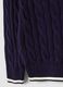 Blue pure cotton cable-knit oversized jumper for boys_6