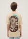 Beige pure cotton children's oversized fit T-shirt with dragon_1