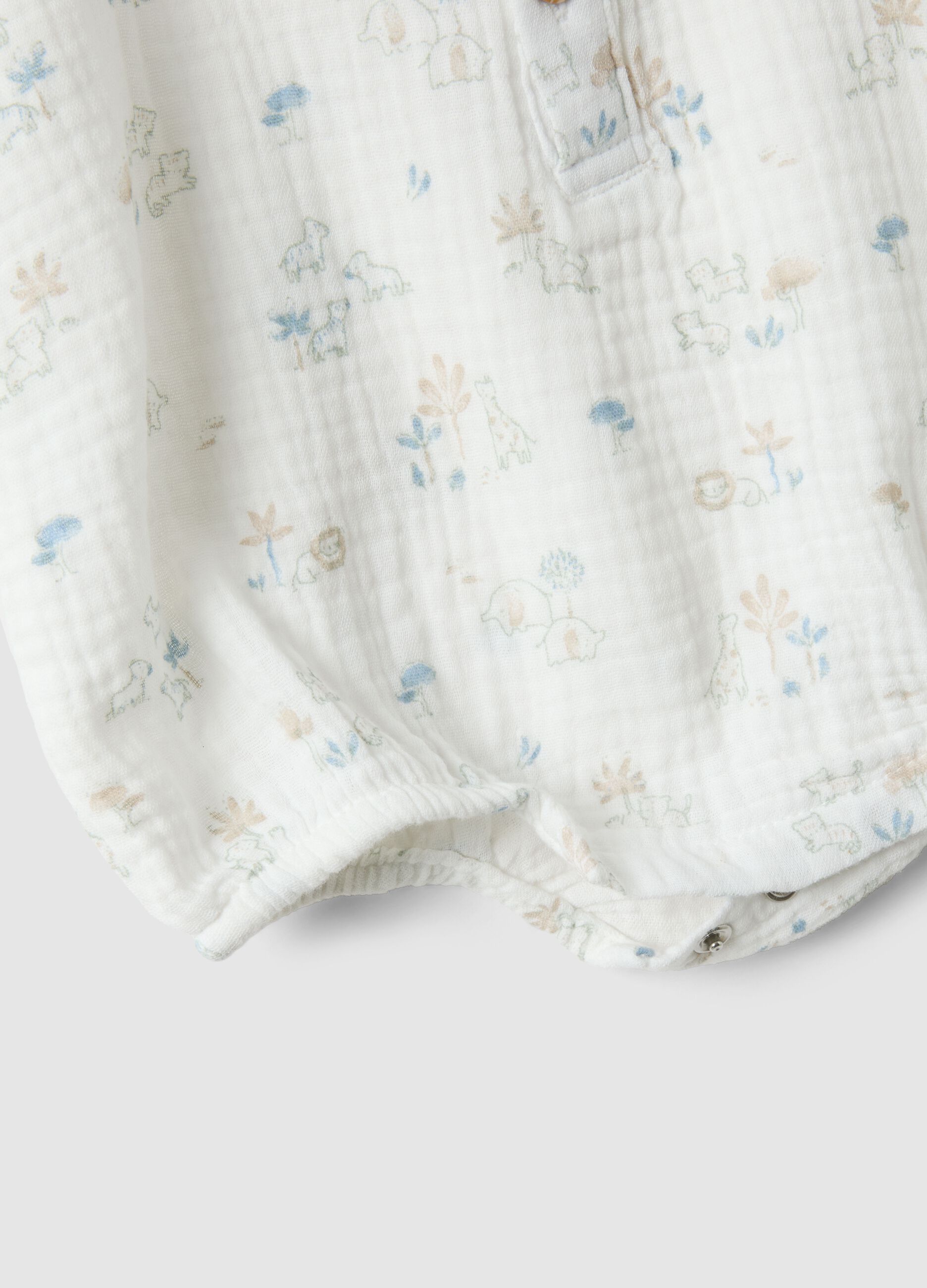 Newborn white pure cotton romper with designs