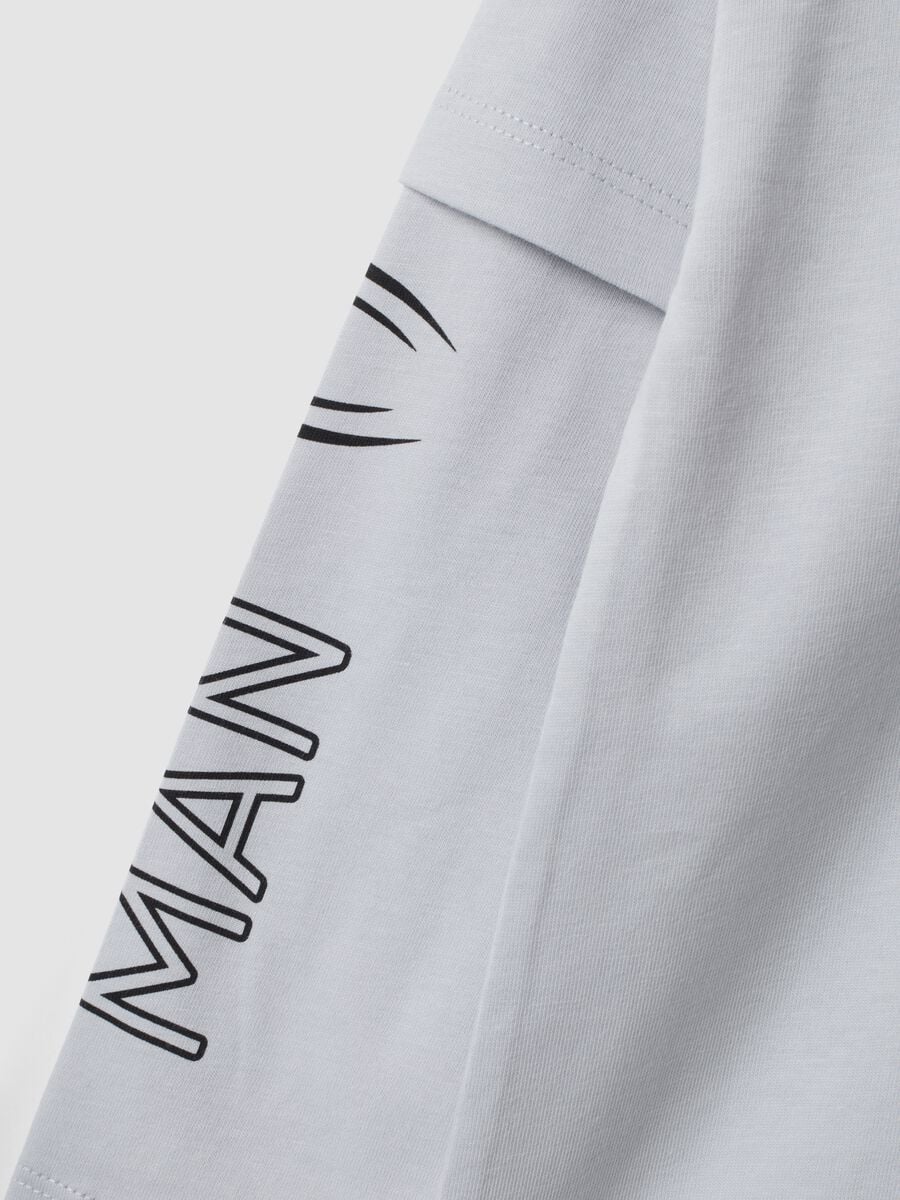 Grey long-sleeved pure cotton T-shirt with MARVEL Spider-Man print for boys_3