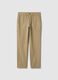 Beige Regular Fit Cotton and Linen Trousers_4