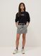 Girl's grey pure cotton skirt regular fit with belt_0
