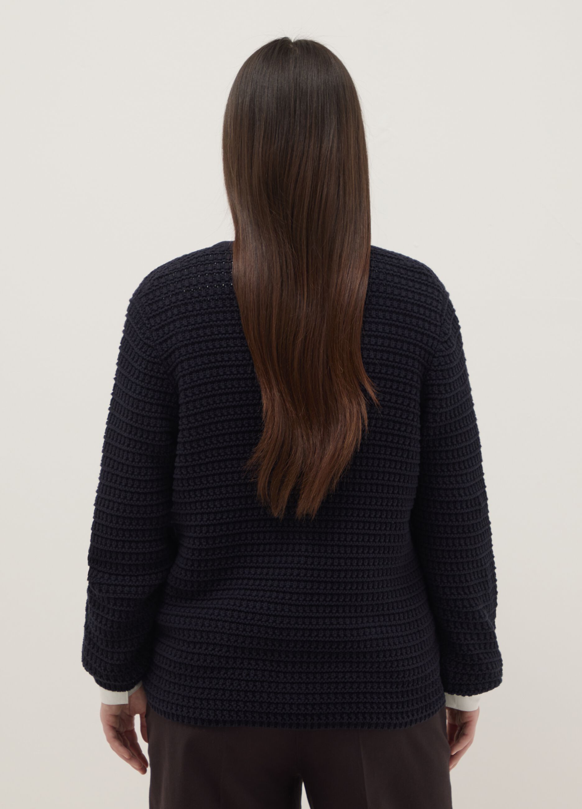 Black pure cotton regular fit cardigan with gold buttons
