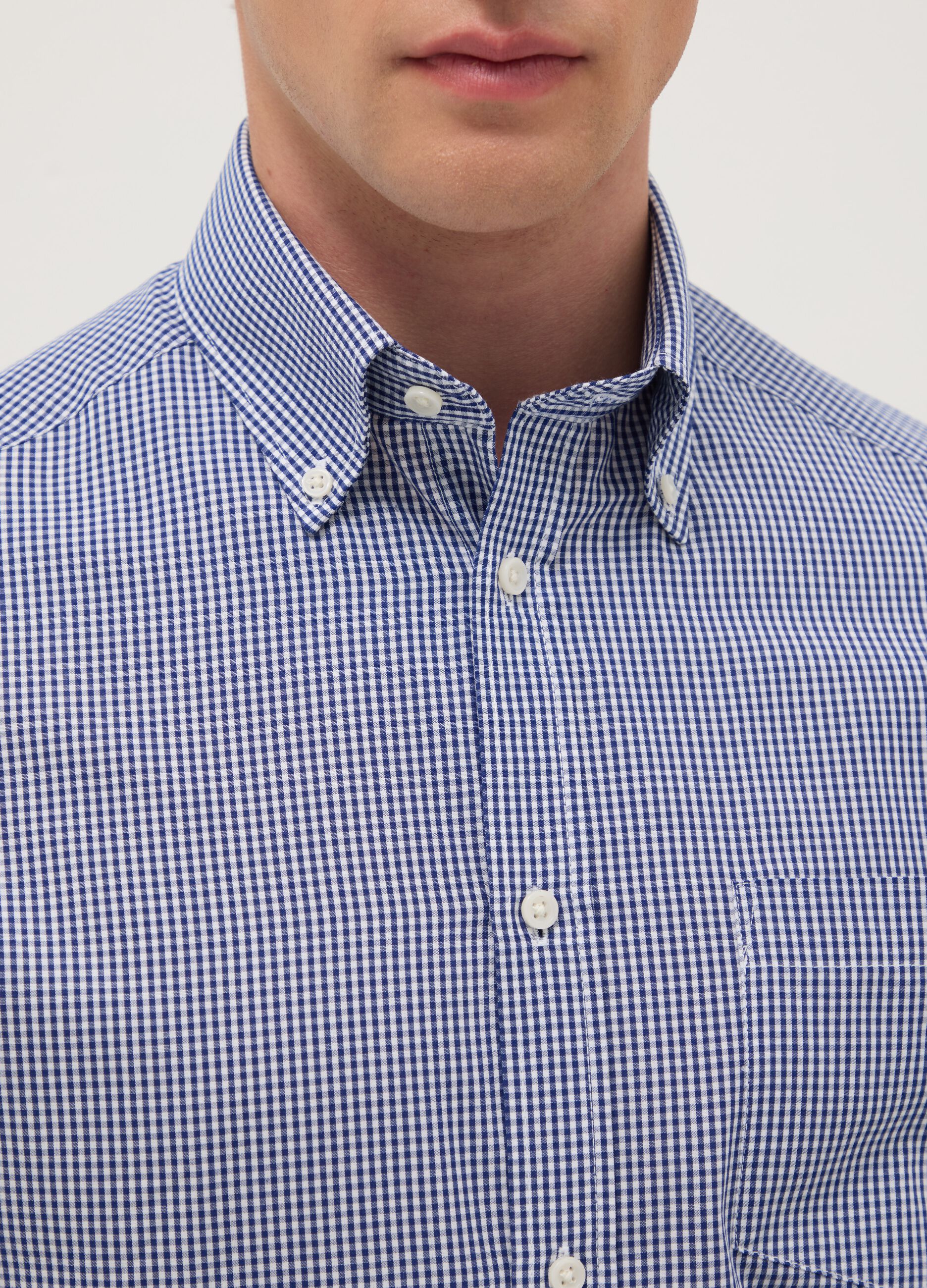 Multicolour check shirt in cotton blend regular fit easy iron