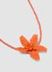 Beaded necklace with orange flower pendant_1