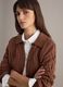 Regular fit brown pure cotton cardigan_0