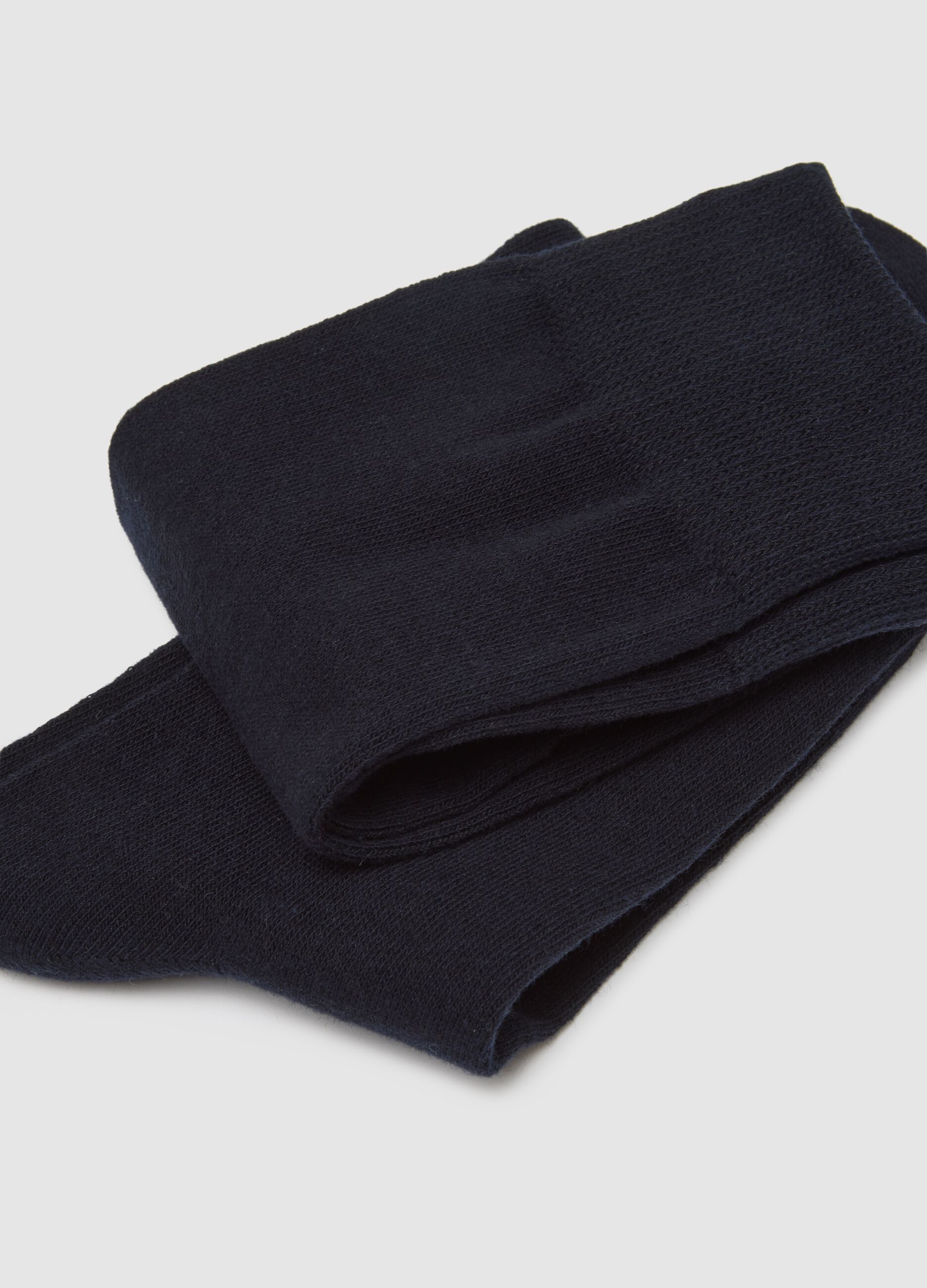 Three-Pack Regular Fit Long Blue Cotton Blend Socks